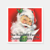 Schattigee Winking Santa met Kerstmis Lijst Custom Servetten (Voorkant)