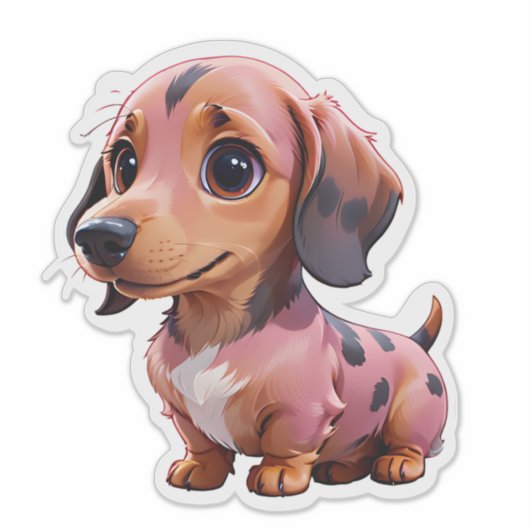 Schattigee Winnie Dog Sticker (Voorkant)