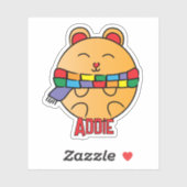 Schattigee Winter Animal Cartoon Gepersonaliseerde Sticker (Vel)