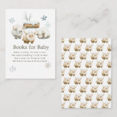 Schattigee Winter Arctic Koe Baby shower Boeken vo Informatiekaartje (Voorkant / Achterkant)