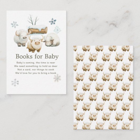 Schattigee Winter Arctic Koe Baby shower Boeken vo Informatiekaartje (Voorkant / Achterkant)