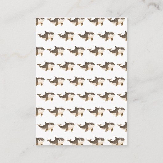 Schattigee Winter Arctic Whale Baby shower Luier R Informatiekaartje (Achterkant)