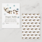 Schattigee Winter Arctic Whale Baby shower Luier R Informatiekaartje (Voorkant / Achterkant)