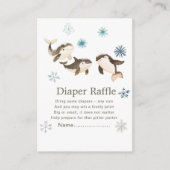 Schattigee Winter Arctic Whale Baby shower Luier R Informatiekaartje (Voorkant)