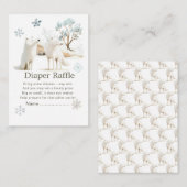 Schattigee Winter Arctic Wolf Baby shower Luier Ra Informatiekaartje (Voorkant / Achterkant)