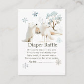 Schattigee Winter Arctic Wolf Baby shower Luier Ra Informatiekaartje (Voorkant)