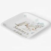 Schattigee Winter Arctic Wolf Verjaardagsfeest Papieren Bordje (Gebogen)