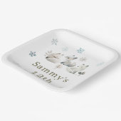 Schattigee Winter Arctic Wolf Verjaardagsfeest Papieren Bordje (Gebogen)