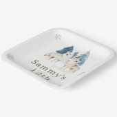 Schattigee Winter Arctic Wolf Verjaardagsfeest Papieren Bordje (Gebogen)