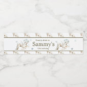 Schattigee Winter Arctic Wolf Verjaardagsfeest Waterfles Etiket (Enkel label)