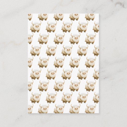 Schattigee Winter Arctische Koe Baby shower Luier Informatiekaartje (Achterkant)