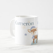 Schattigee Winter Baby Herten Jongen Fawn Custom N Koffiemok (Voorkant links)