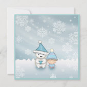 Schattigee Winter Baby Shower Uitnodigingen (Voorkant)