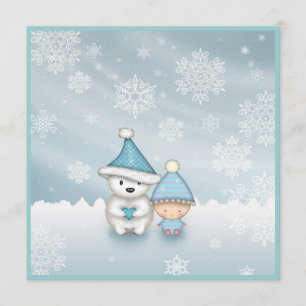 Schattigee Winter Baby Shower Uitnodigingen