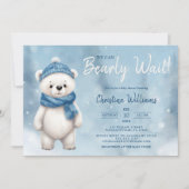 Schattigee Winter Beer Blue Boy Baby shower Kaart (Voorkant)