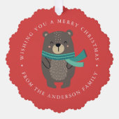 Schattigee Winter Beer Fotovakantie Ornament Kaart (Voorkant)