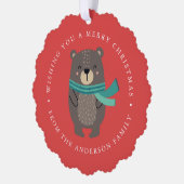 Schattigee Winter Beer Fotovakantie Ornament Kaart (Links)