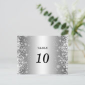 Schattigee winter bruiloft Tafel Nummer Briefkaart (Staand voorkant)