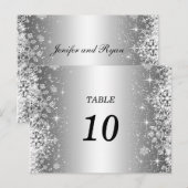 Schattigee winter bruiloft Tafel Nummer Briefkaart (Voorkant / Achterkant)