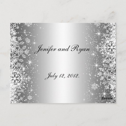 Schattigee winter bruiloft Tafel Nummer Briefkaart (Achterkant)