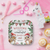 Schattigee Winter Eekhoorn Kerst 2e Verjaardag Papieren Bordje (Feest)