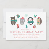 Schattigee Winter Friends Kind's Virtual Holiday P Kaart (Voorkant)