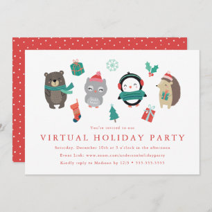 Schattigee Winter Friends Kind's Virtual Holiday P Kaart