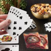 SCHATTIGEE WINTER GINGER KERSTKAT speelkaarten (Insitu)
