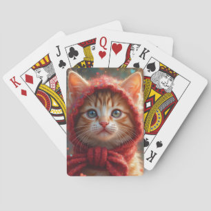 SCHATTIGEE WINTER GINGER KERSTKAT speelkaarten