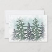 Schattigee winter groene dennen ijs sneeuwman baby bedankkaart (Achterkant)