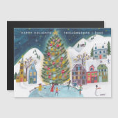 Schattigee Winter House Village Kerst Magnetische  (Voorkant / Achterkant)
