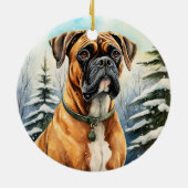 Schattigee Winter Kerstbokser Keramisch Ornament (Achterkant)