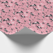 Schattigee Winter Kerstmis Kitty Cat Pattern Cadeaupapier (Hoek)