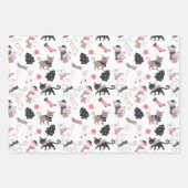 Schattigee Winter Kerstmis Kitty Cat Pattern Inpakpapier Vel (Voorkant 3)
