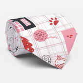 Schattigee Winter Kerstmis Kitty Cat Pattern Stropdas (Opgerold)