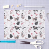 Schattigee Winter Kerstmis Kitty Cat Pattern Tissuepapier (Craft)