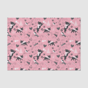 Schattigee Winter Kerstmis Kitty Cat Pattern Tissuepapier