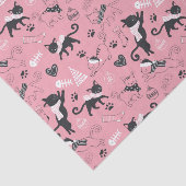 Schattigee Winter Kerstmis Kitty Cat Pattern Tissuepapier (Detail)