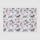 Schattigee Winter Kerstmis Kitty Cat Pattern Tissuepapier (Voorkant)