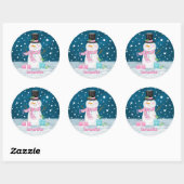 Schattigee Winter Kerstvakantie Sneeuwman Sticker (Vel)