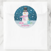 Schattigee Winter Kerstvakantie Sneeuwman Sticker (Tas)