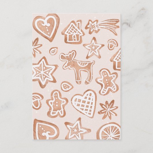 Schattigee winter kleine cookie baby shower regist informatiekaartje (Achterkant)