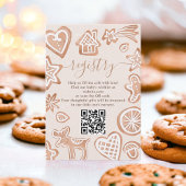 Schattigee winter kleine cookie baby shower regist informatiekaartje