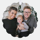 Schattigee Winter Owl Fotovakantie Ornament Kaart (Achterkant)