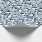 Schattigee Winter Penguin Wrapping Paper Design Cadeaupapier (Hoek)