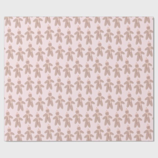 Schattigee winter peperkoek man kerst cadeaupapier (Vlak)