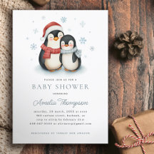 Schattigee Winter Pinguïn Familie Kerst Baby showe