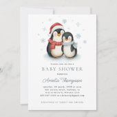 Schattigee Winter Pinguïn Familie Kerst Baby showe Kaart (Voorkant)