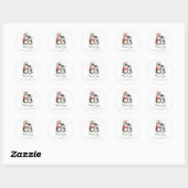 Schattigee Winter Pinguïn Familie Kerst Baby showe Ronde Sticker (Vel)