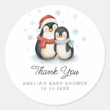 Schattigee Winter Pinguïn Familie Kerst Baby showe